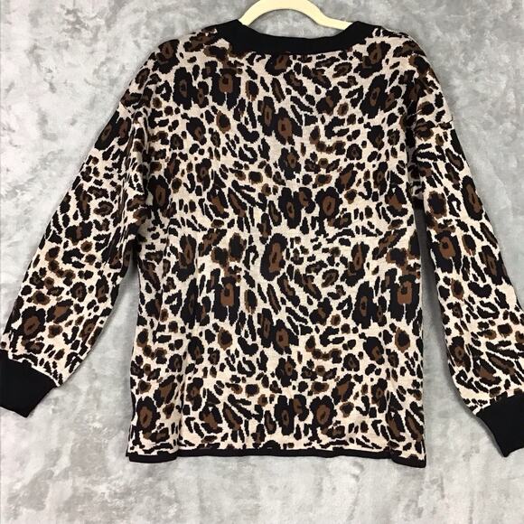 Calvin Klein Womens Medium Sweater Animal Print Hi Low Mock Turtleneck NWT - Picture 10 of 11
